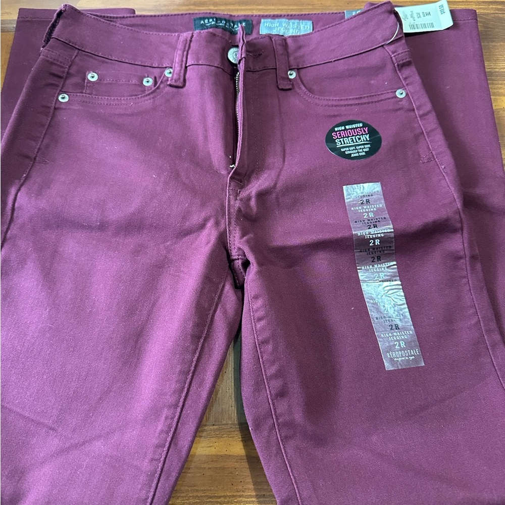 AEO Burgundy Jeggings